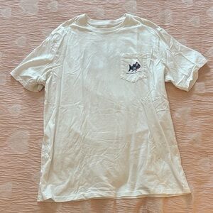 Southern Tide Cream Short Sleeve Tee with Fish Pocket